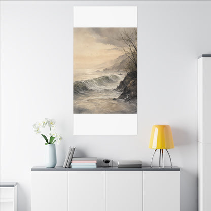 Ocean Wave Spring Canvas Art | Japandi Elegant Design