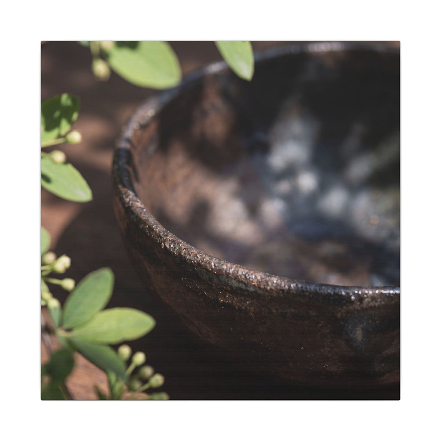 Ceramic Bowl Shadow Zen Canvas Art | Moody Dark Japandi Art
