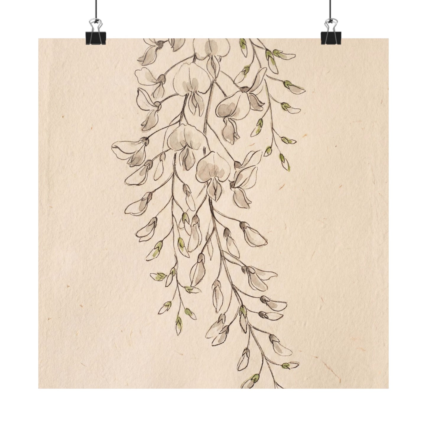 Golden Hour Wisteria Wall Art Print - Japandi Seijaku Art Print