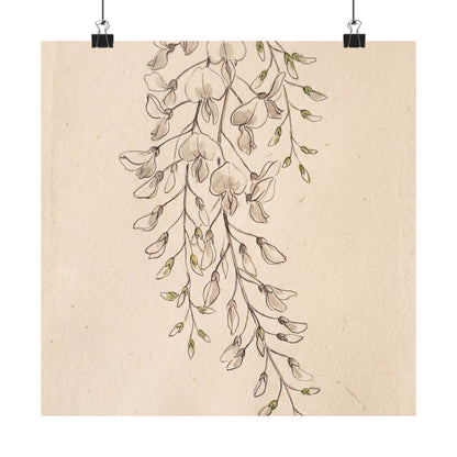 Golden Hour Wisteria Wall Art Print - Japandi Seijaku Art Print