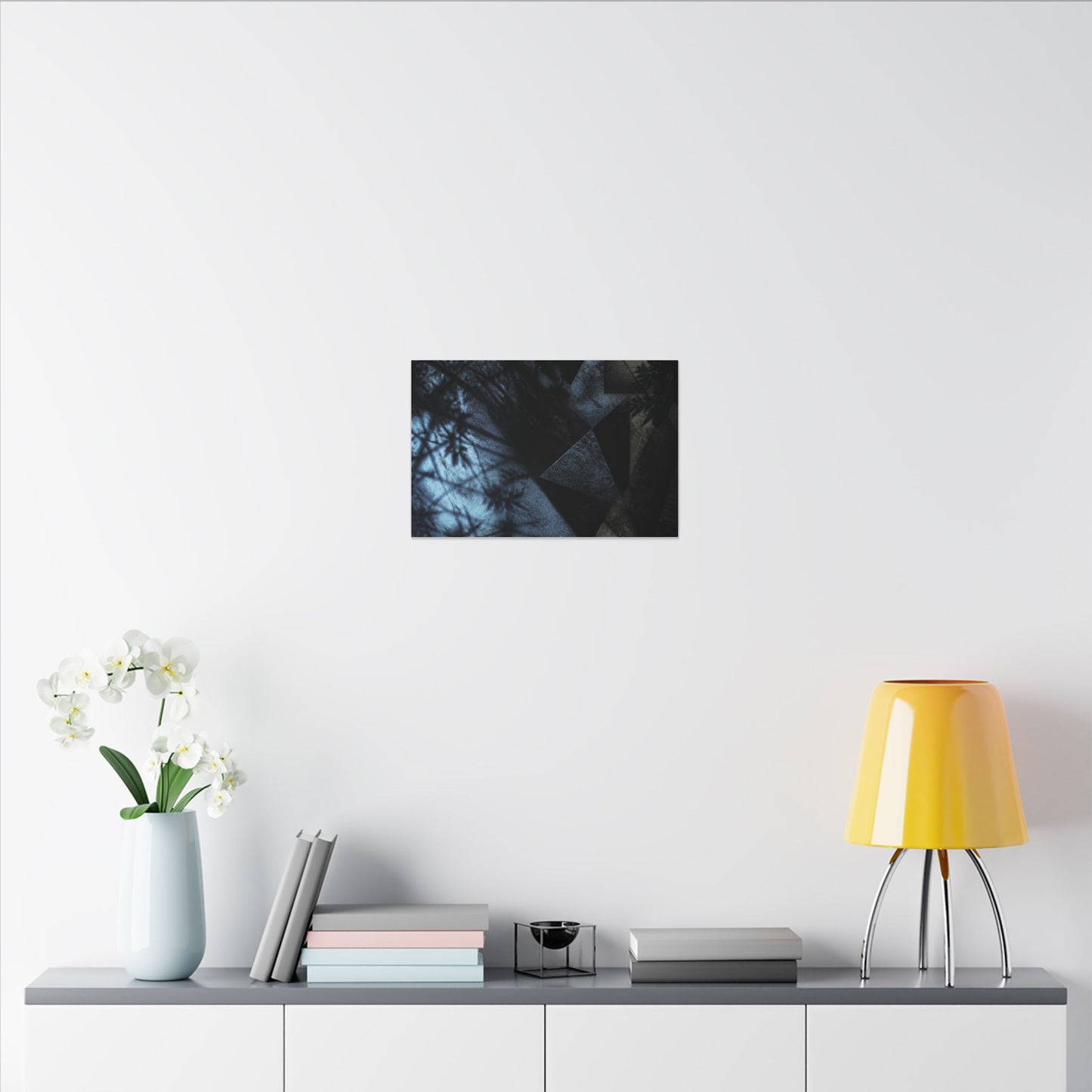 Shadow Play Winter Canvas Art | Dark Japandi Luxurious Design