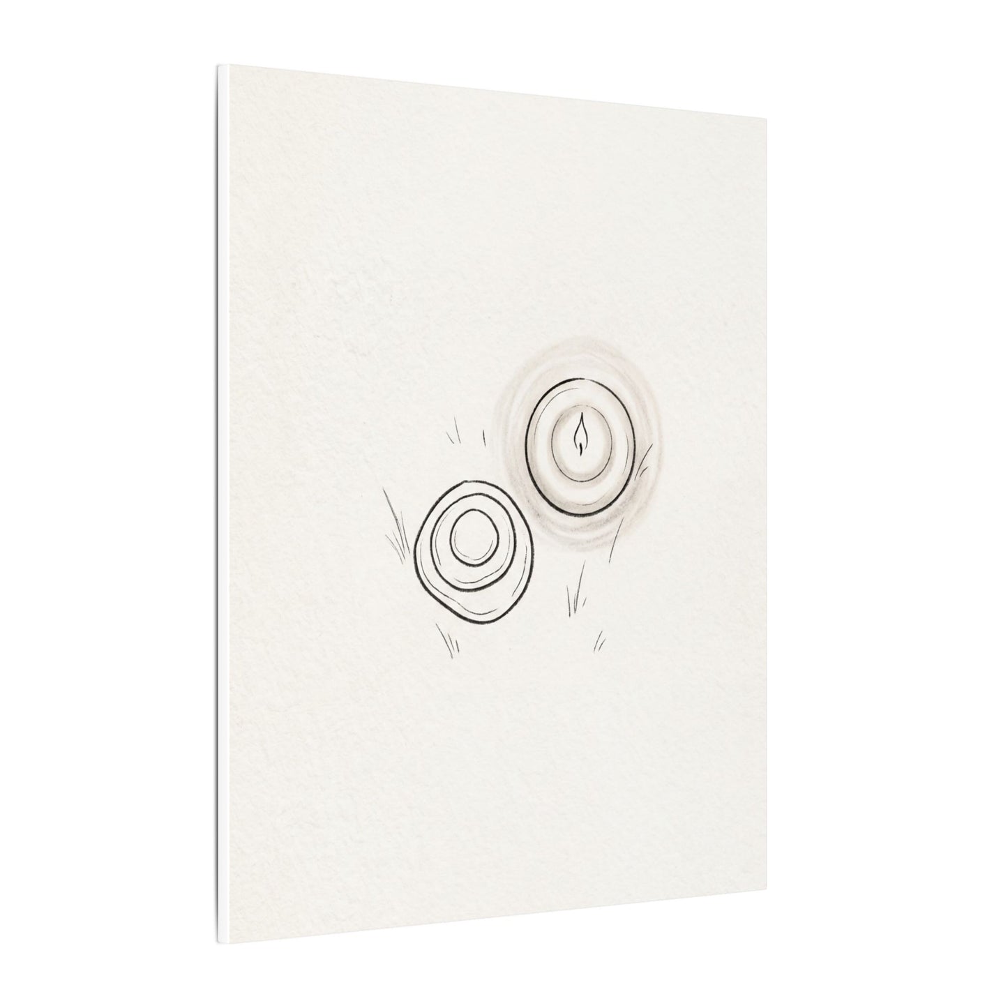 River Stones Canvas Art | Winter Japandi Minimal Line Art