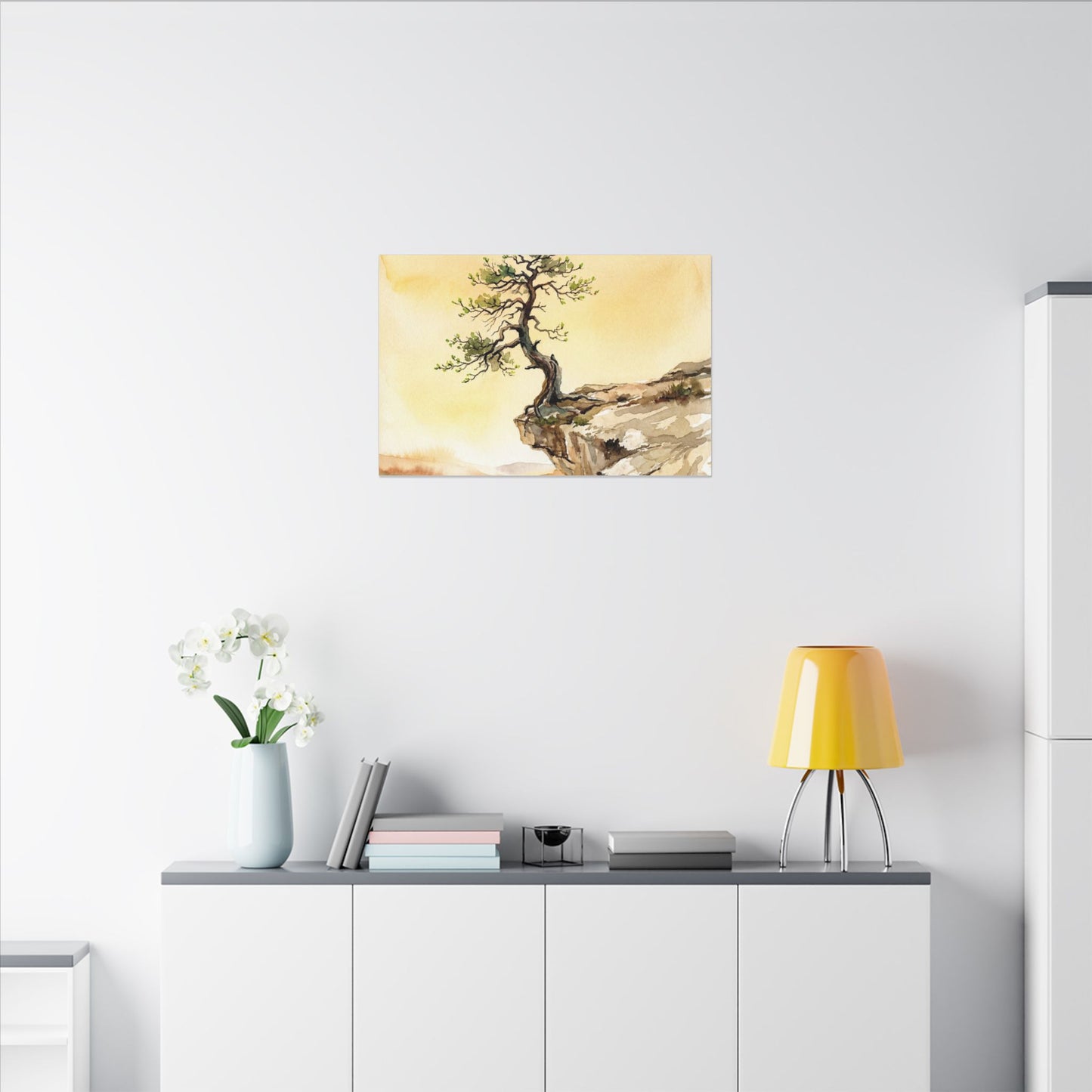 Golden Hour Pine Tree Canvas Art - Japandi Fukinsei