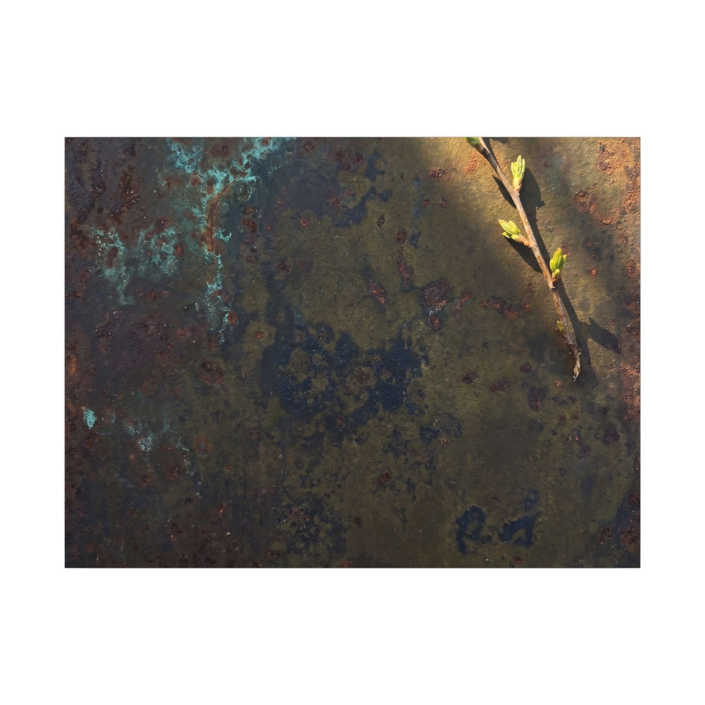 Golden Hour Rust Patina Canvas Art - Dark Japandi Ma