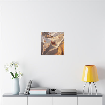 Autumn Paper Fold Minimal Line Canvas Art | Cozy Decor