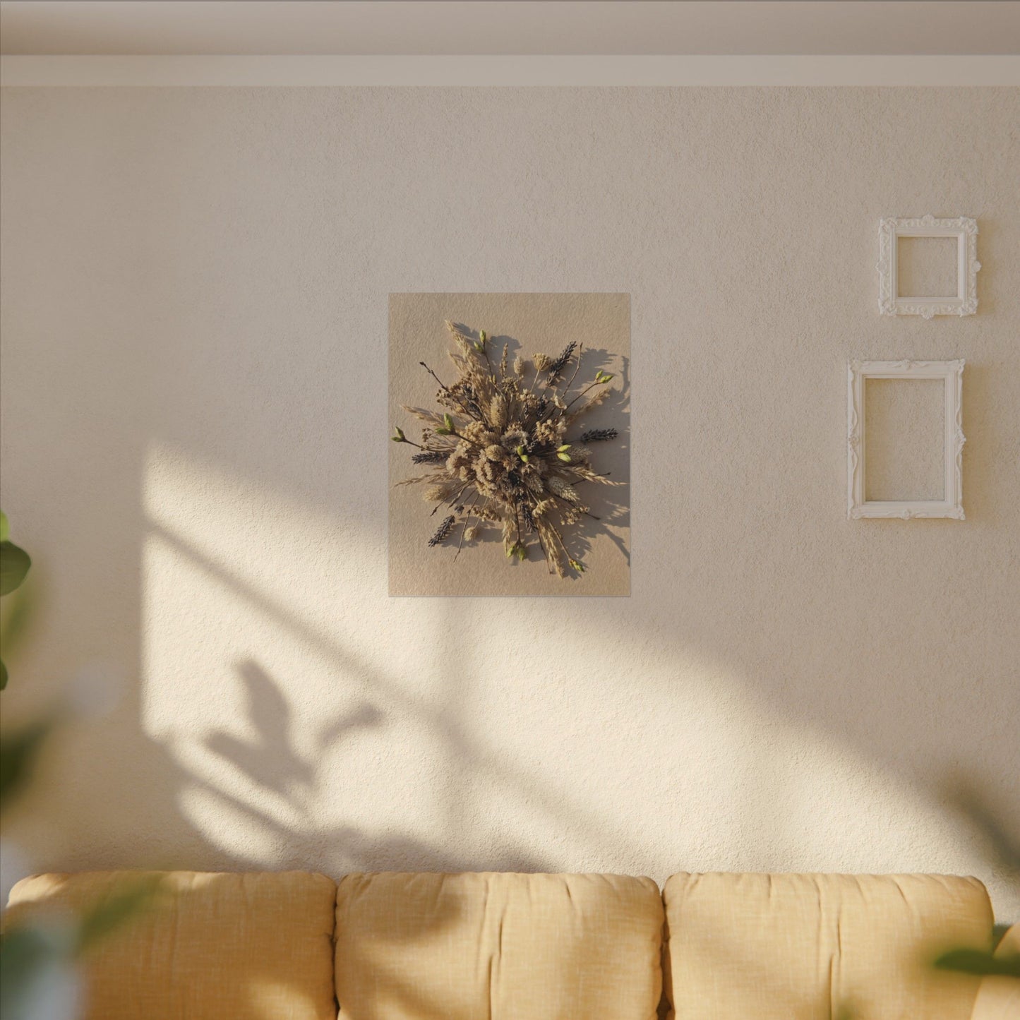 Dried Flowers Spring Canvas Art | Japandi Earthy Design