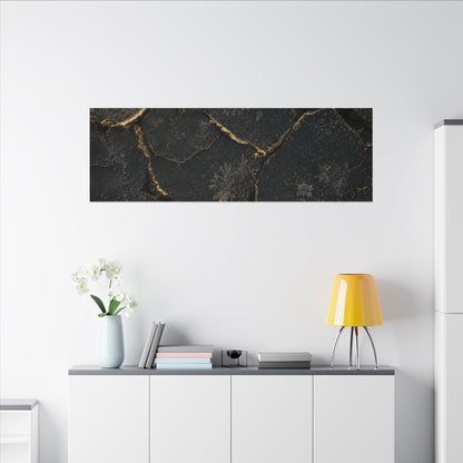 Cracked Earth Canvas Art | Winter Dark Japandi Shadow Zen Art