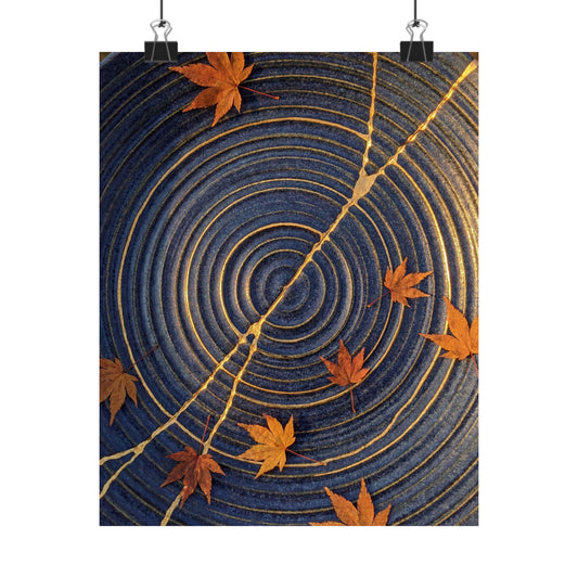 Datsuzoku Water Ripple Wall Art Print - Kintsugi Gold Repair Art Print