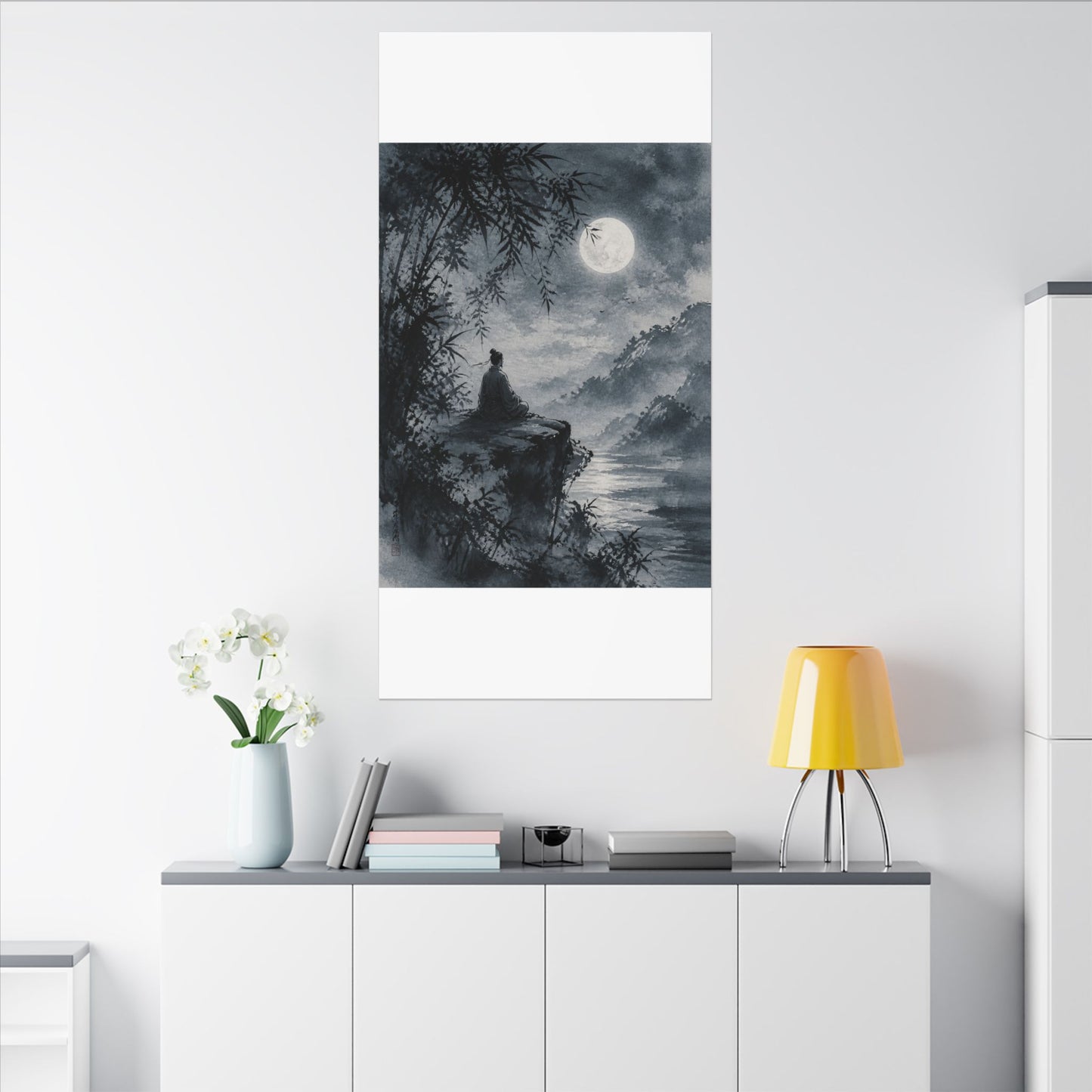 Ink Brushstroke Sumi E Canvas Art | Serene Zen Art