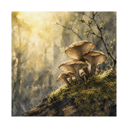 Wild Mushrooms Spring Wall Art Print | Japandi Earthy Design