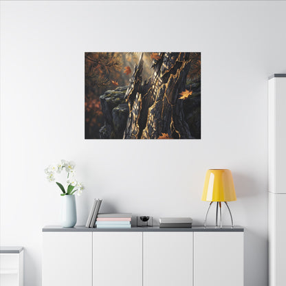 Pine Tree Autumn Canvas Art | Kintsugi Beautiful Design