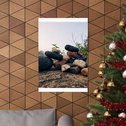 River Stones Spring Wall Art Print | Kintsugi Resilient Design