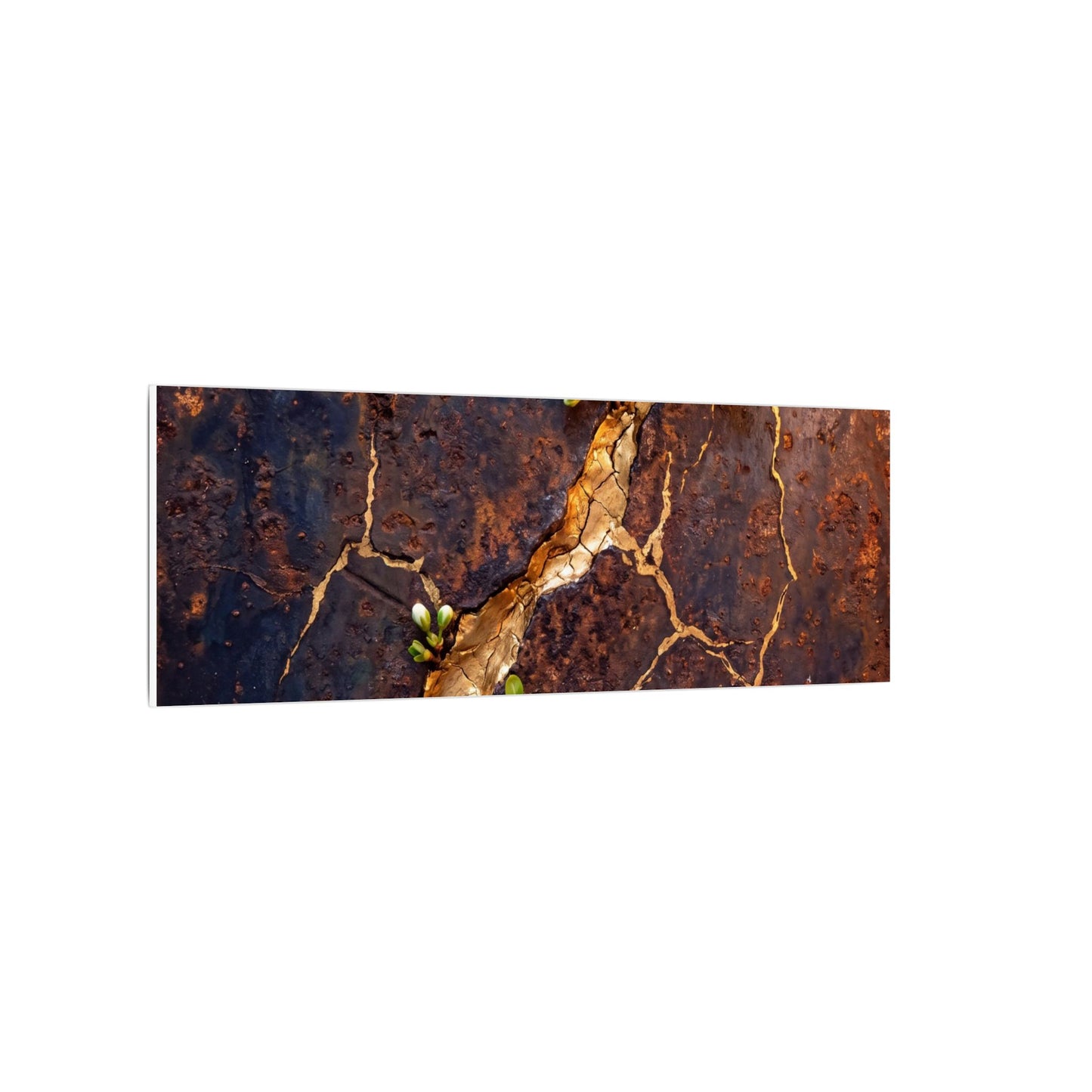 Rust Patina Spring Canvas Art | Kintsugi Resilient Design