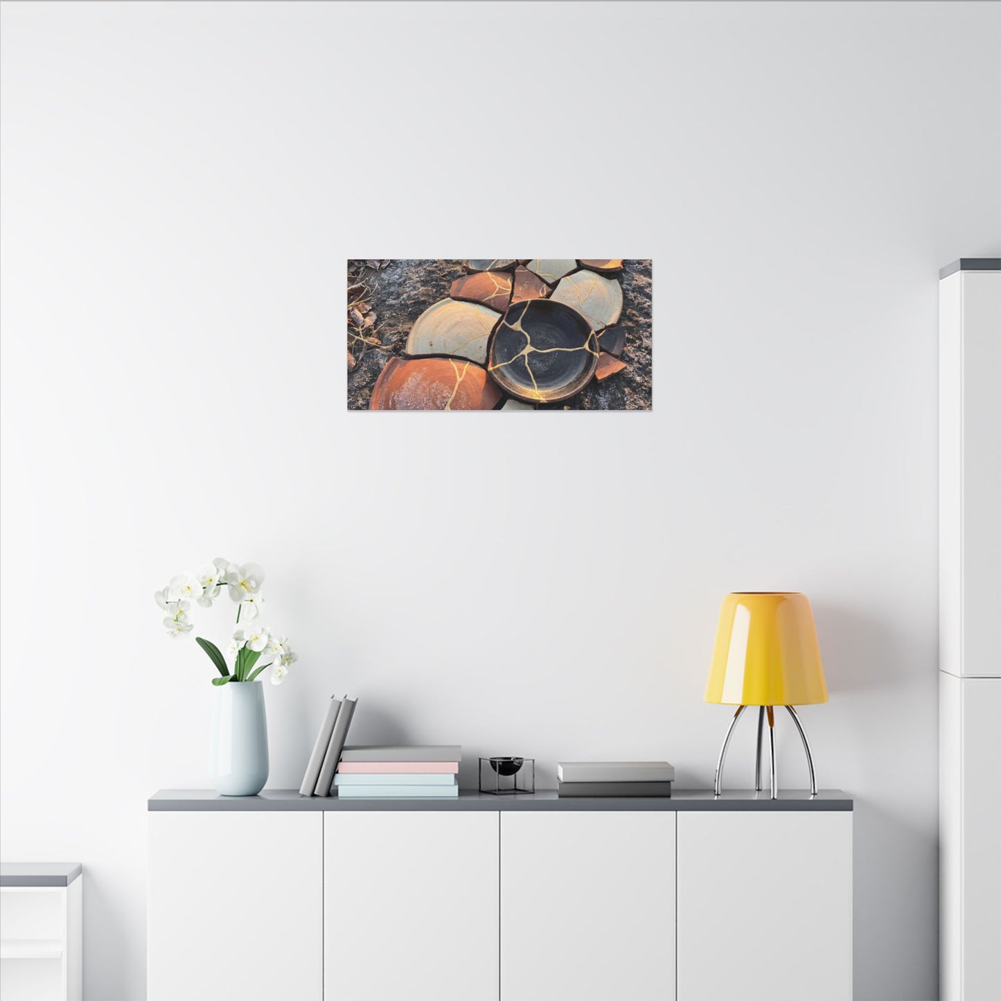 Winter Broken Pottery Gold Vein Canvas Art | Beautiful Decor