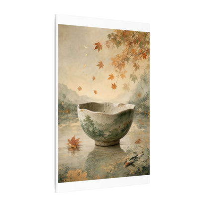 Autumn Ceramic Bowl Watercolor Canvas Art | Cozy Decor