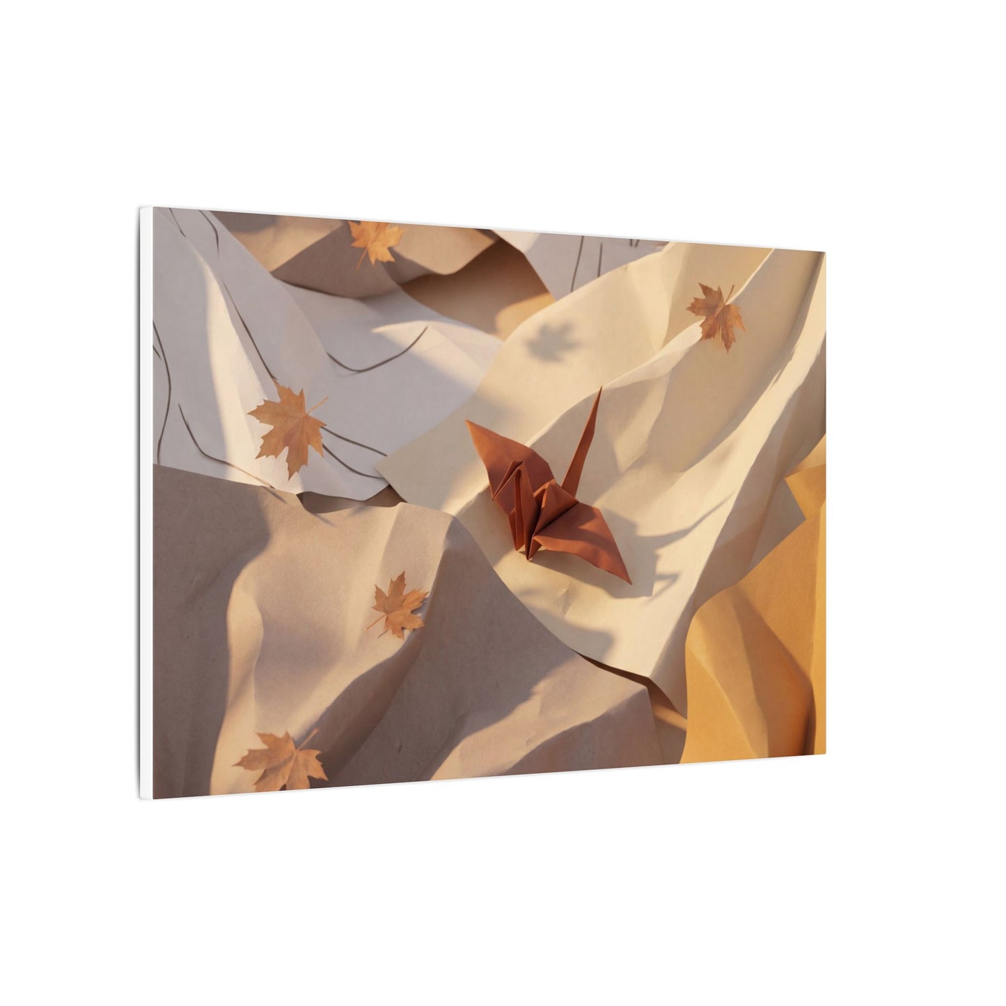 Autumn Paper Fold Minimal Line Canvas Art | Cozy Decor