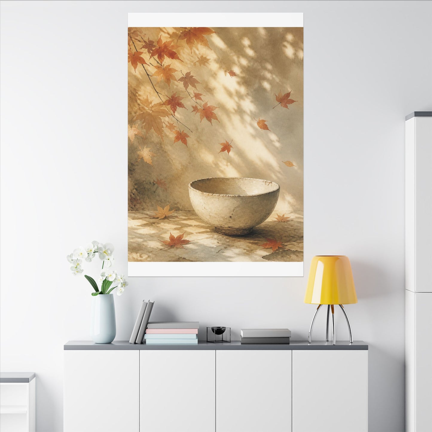 Japandi Ceramic Bowl in Dappled | Watercolor Canvas Art