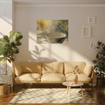 Cozy Ceramic Bowl Canvas Art - Watercolor Japandi