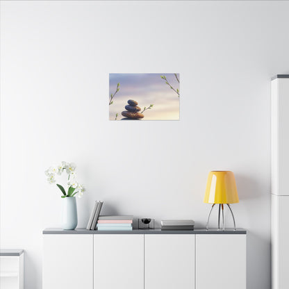 Spring River Stones Gold Vein Canvas Art | Philosophical Decor