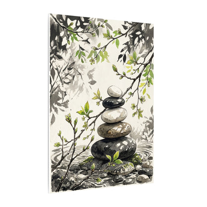 Spring River Stones Japanese Pattern Canvas Art | Elegant Decor