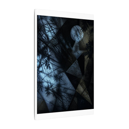 Shadow Play Winter Canvas Art | Dark Japandi Luxurious Design