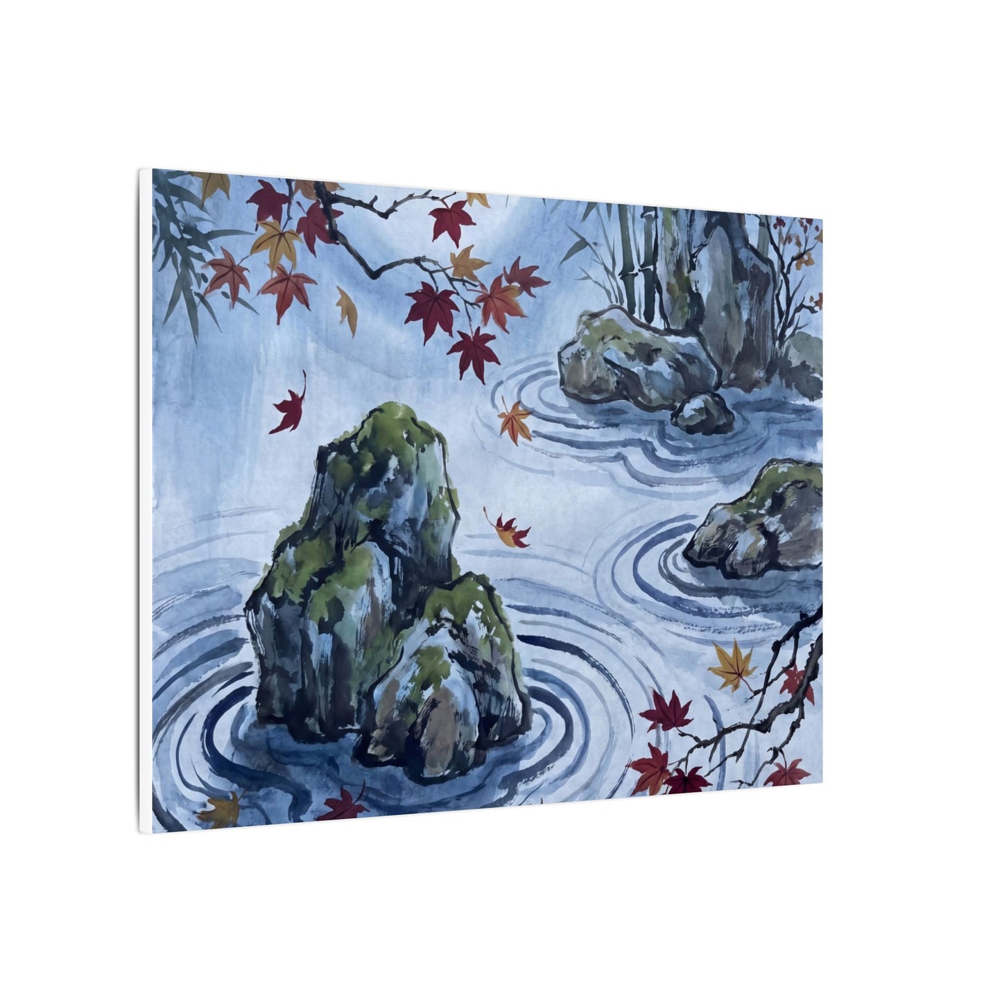 Rock Garden Autumn Canvas Art | Zen Tranquil Design