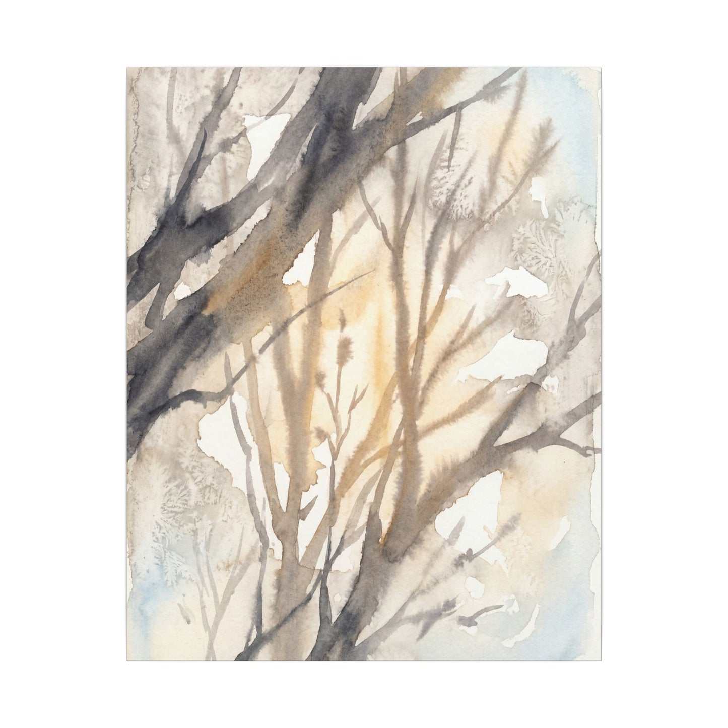 Ma Shadow Play Canvas Art - Japandi Watercolor