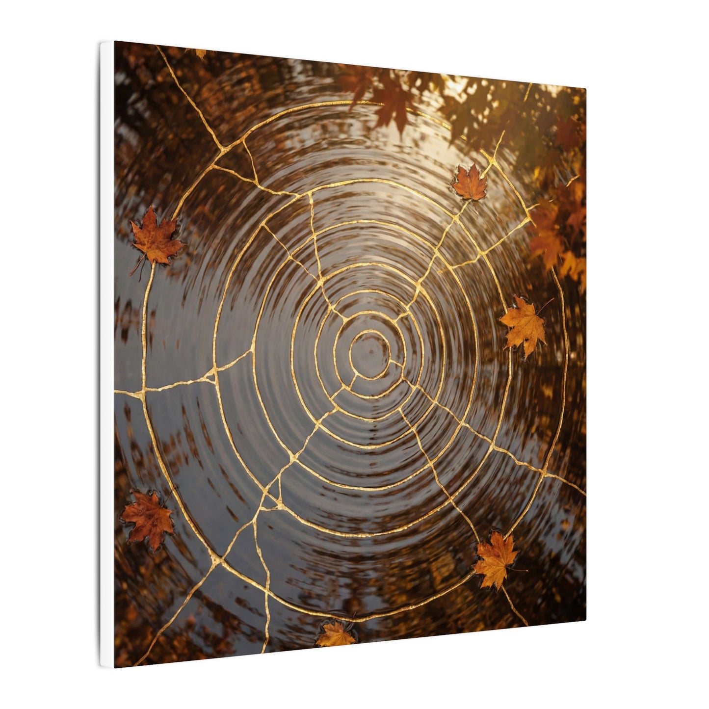 Artful Water Ripple Canvas Art - Gold Vein Kintsugi