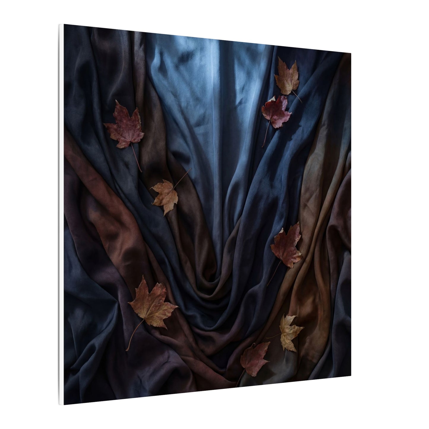 Silk Drape Canvas Art | Autumn Dark Japandi Moody Minimal Art