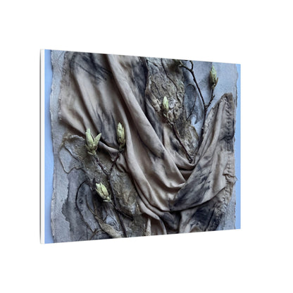 Japandi Silk Drape in Moonlight | Texture Canvas Art
