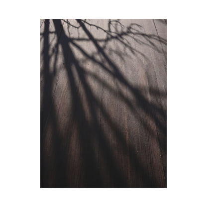 Dark Japandi Shadow Play in Dawn | Moody Minimal Canvas Art