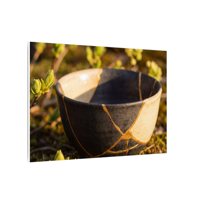Seijaku Broken Pottery Canvas Art - Kintsugi Gold Repair