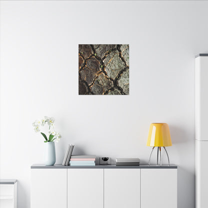 Earthy Cracked Earth Canvas Art - Japanese Pattern Japandi