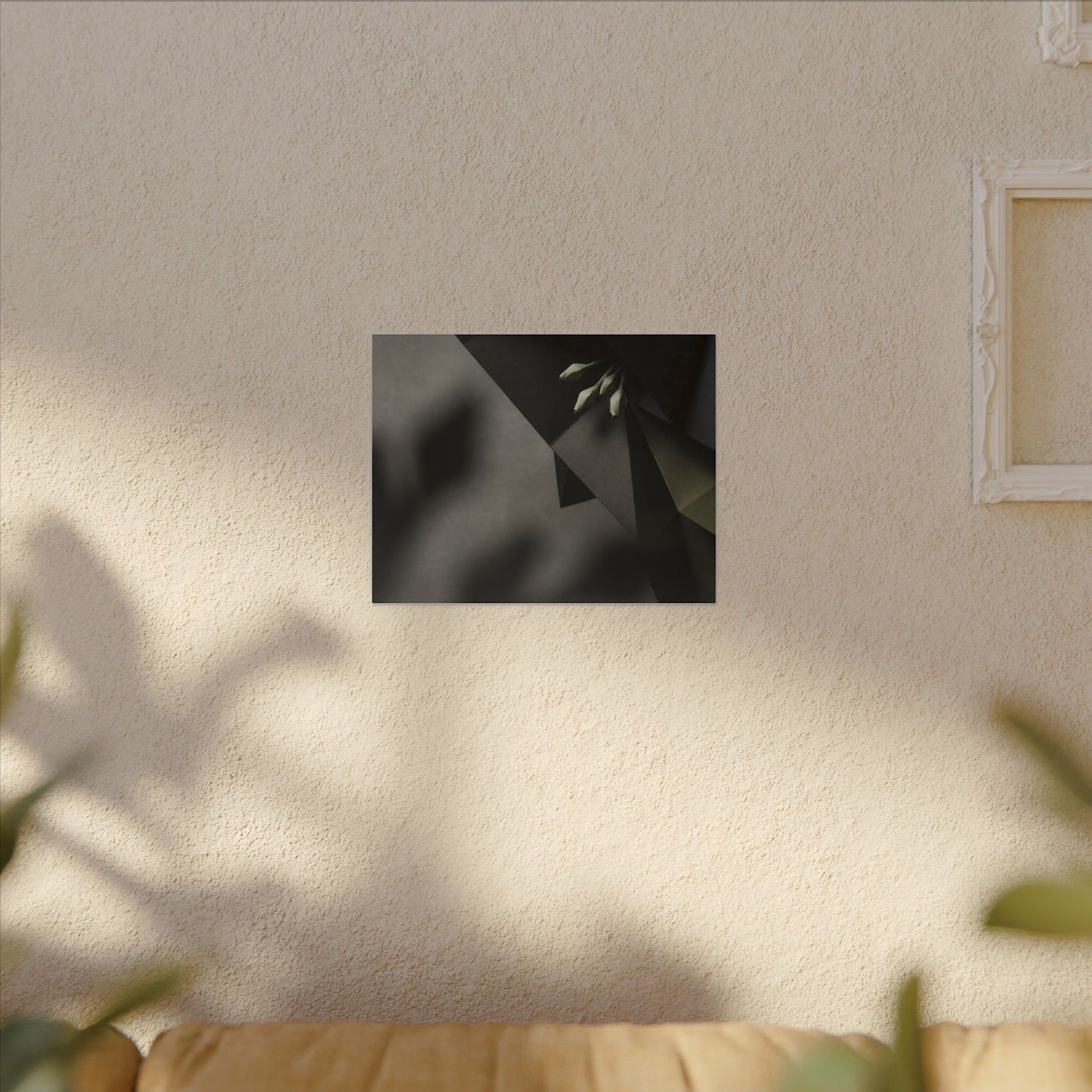 Paper Fold Moody Minimal Canvas Art | Luxurious Dark Japandi Art
