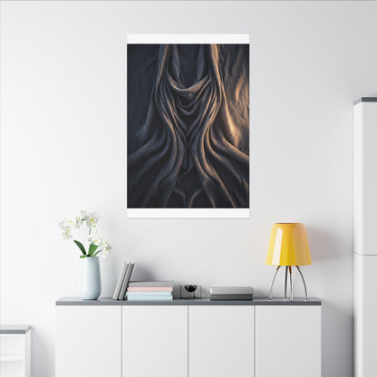 Moody Silk Drape Canvas Art - Shadow Zen Dark Japandi