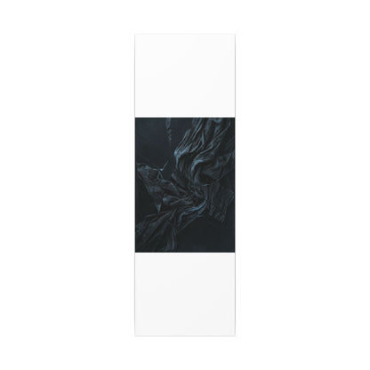 Dark Japandi Silk Drape in Moonlight | Moody Minimal Canvas Art
