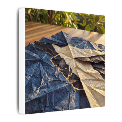 Golden Hour Paper Fold Canvas Art - Kintsugi Ma