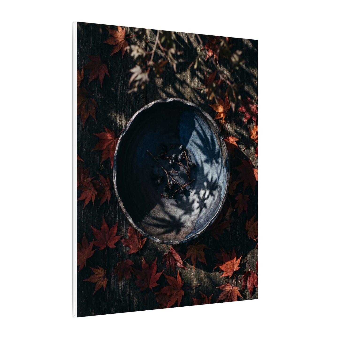 Autumn Ceramic Bowl Shadow Zen Canvas Art | Bold Decor