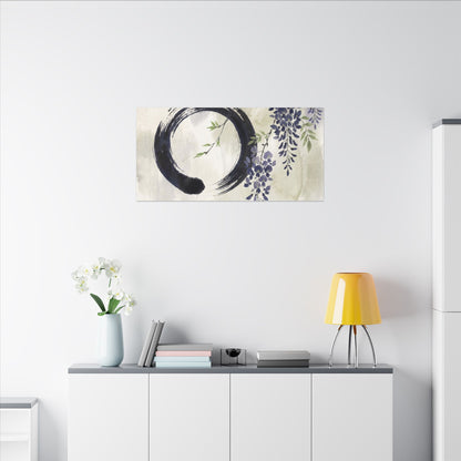 Wisteria Enso Canvas Art | Serene Zen Art