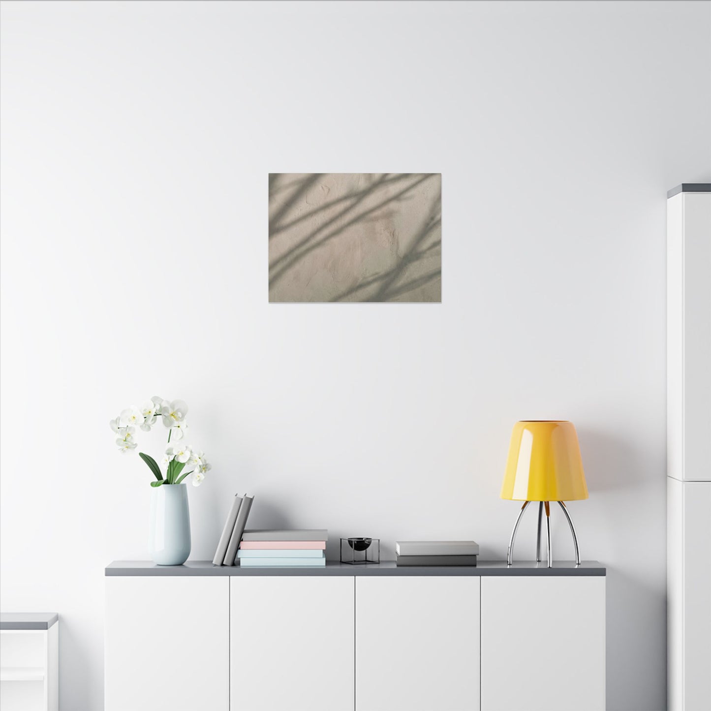 Shadow Play Japanese Pattern Canvas Art | Warm Japandi Art