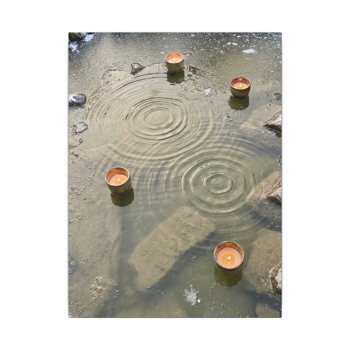 Water Ripple Canvas Art | Winter Japandi Japanese Pattern Art