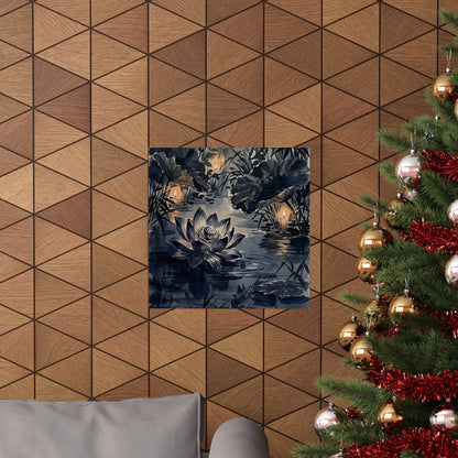 Candlelight Lotus Flower Wall Art Print - Zen Fukinsei