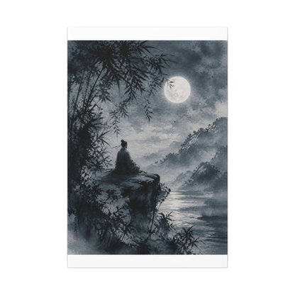 Ink Brushstroke Sumi E Canvas Art | Serene Zen Art