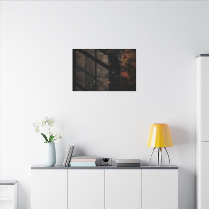 Sophisticated Shadow Play Canvas Art - Dark Texture Dark Japandi
