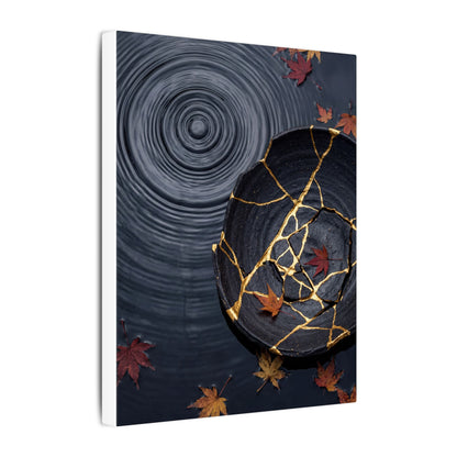 Philosophical Water Ripple Canvas Art - Gold Repair Kintsugi