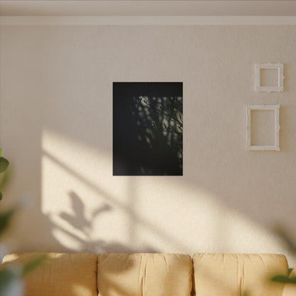 Dark Japandi Shoji Screen in Dappled | Moody Minimal Canvas Art