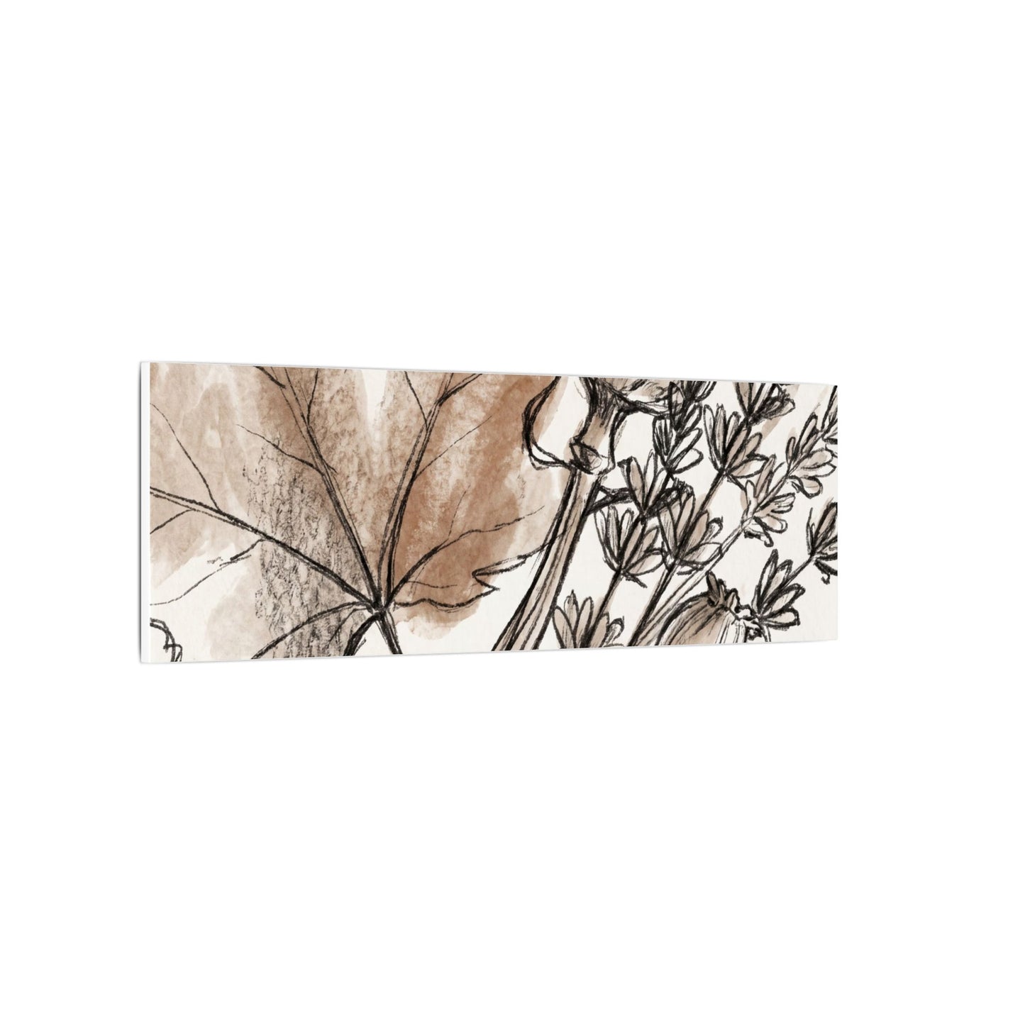 Neutral Dried Flowers Canvas Art - Minimal Line Japandi