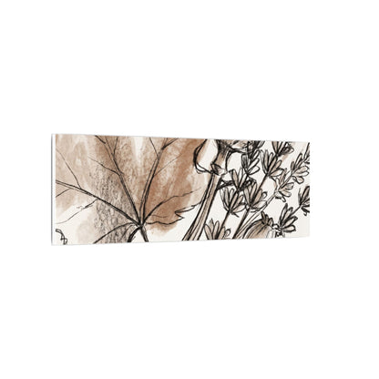 Neutral Dried Flowers Canvas Art - Minimal Line Japandi