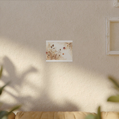 Dried Flowers Canvas Art | Autumn Japandi Watercolor Art