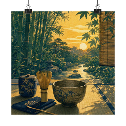 Tea Ceremony Wall Art Print | Summer Zen Ukiyo E Inspired Art